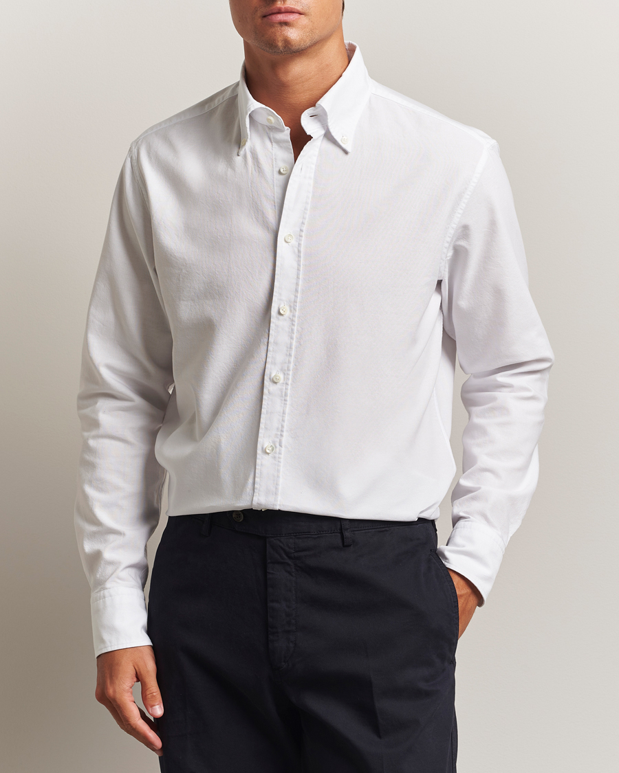 Uomini | Camicie | Stenströms | Regular Fit Oxford Shirt White