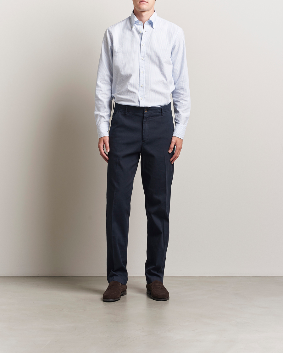 Uomini | Camicie | Stenströms | Regular Fit Oxford Shirt Blue/White