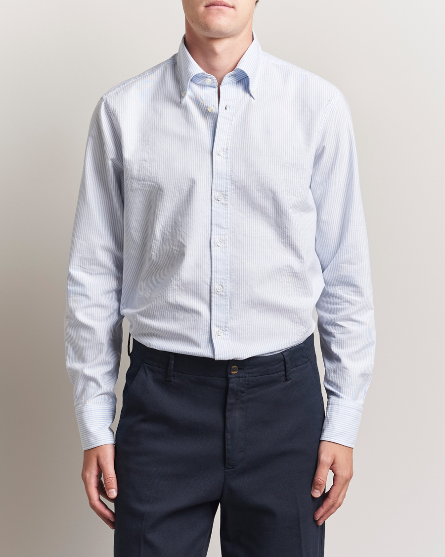 Uomini | Camicie | Stenströms | Regular Fit Oxford Shirt Blue/White