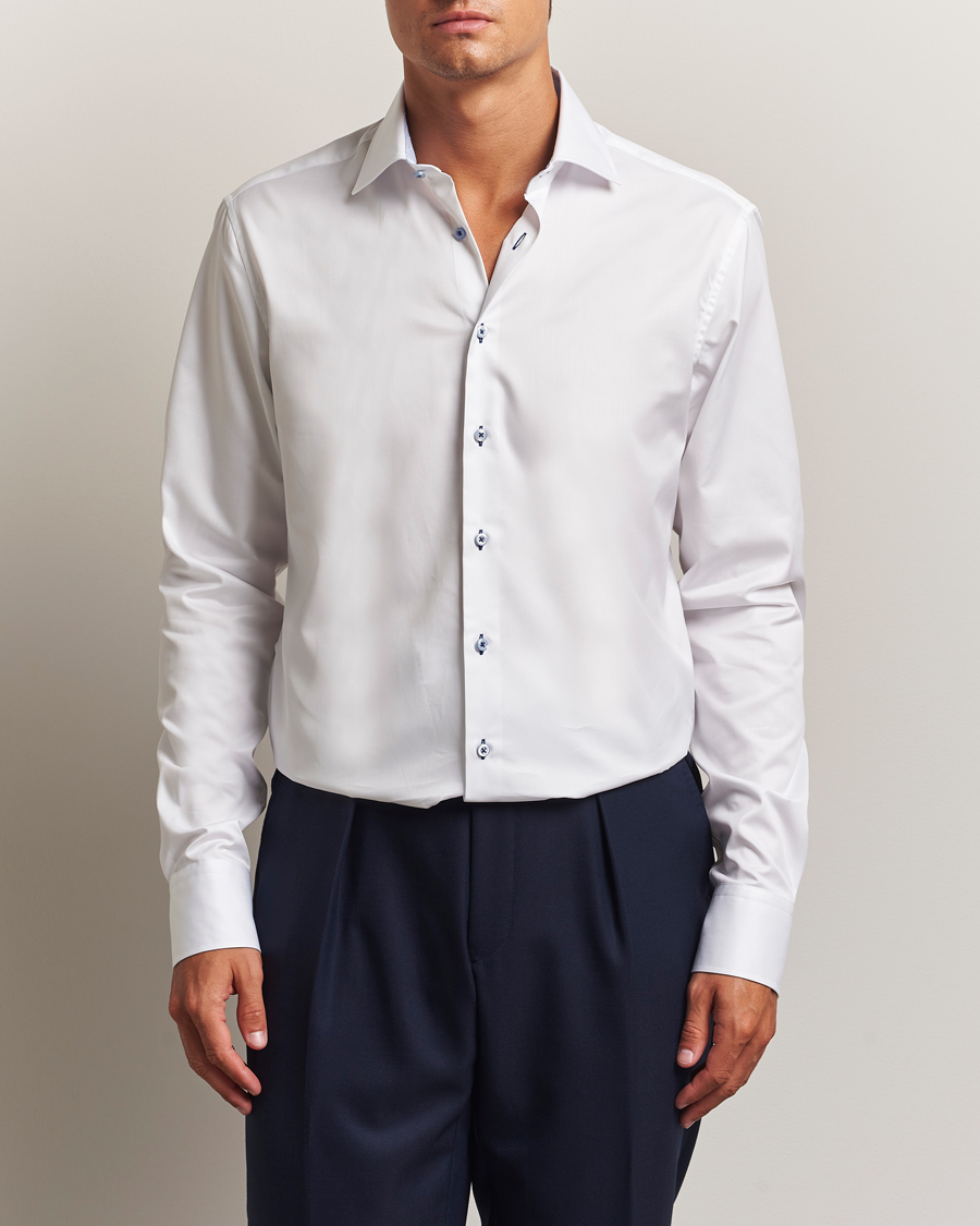 Uomini | Camicie | Stenströms | Regular Fit X-Long Sleeve Contrast Shirt White