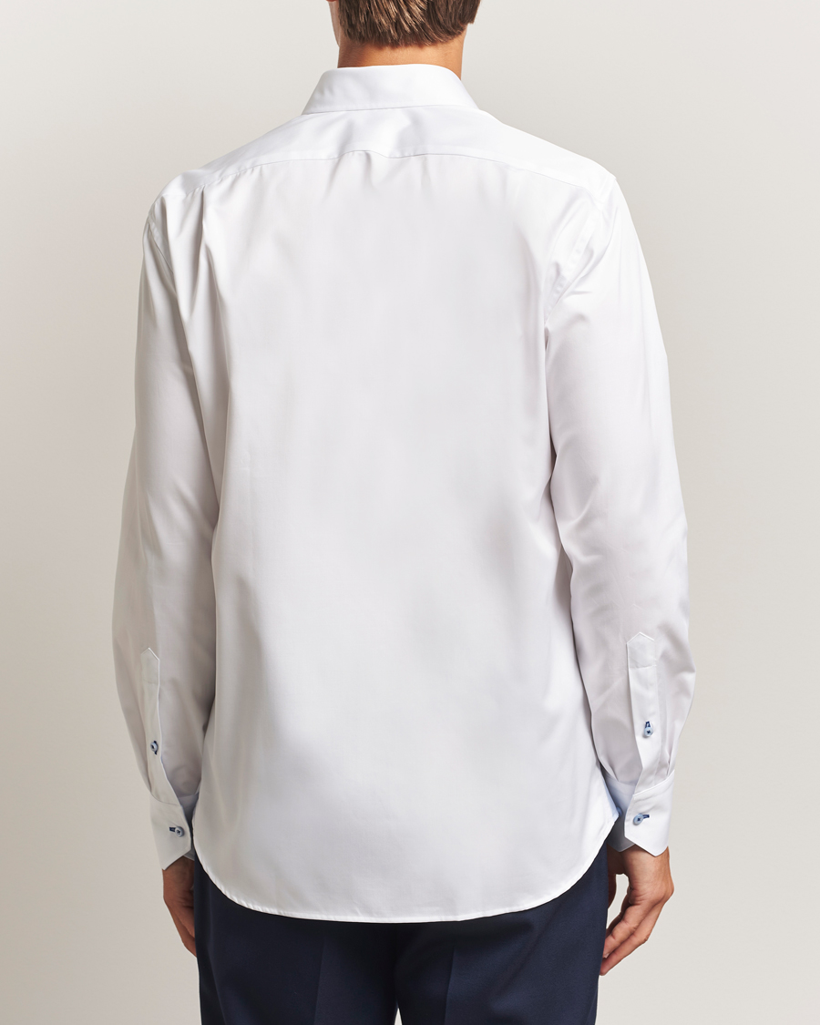 Uomini | Camicie | Stenströms | Regular Fit Contrast Cut Away Shirt White