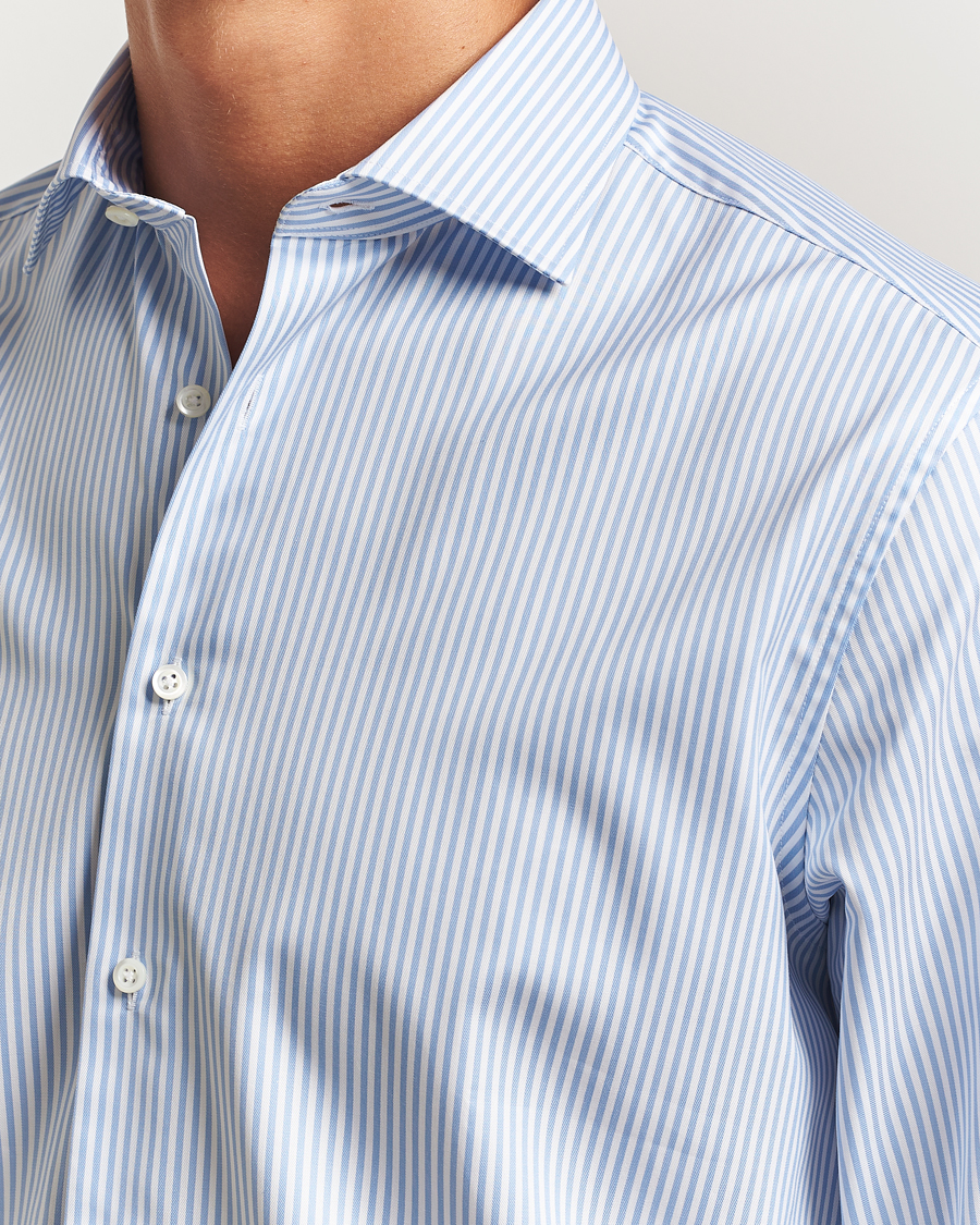Uomini | Camicie | Stenströms | Regular Fit Striped Cut Away Shirt Blue/White