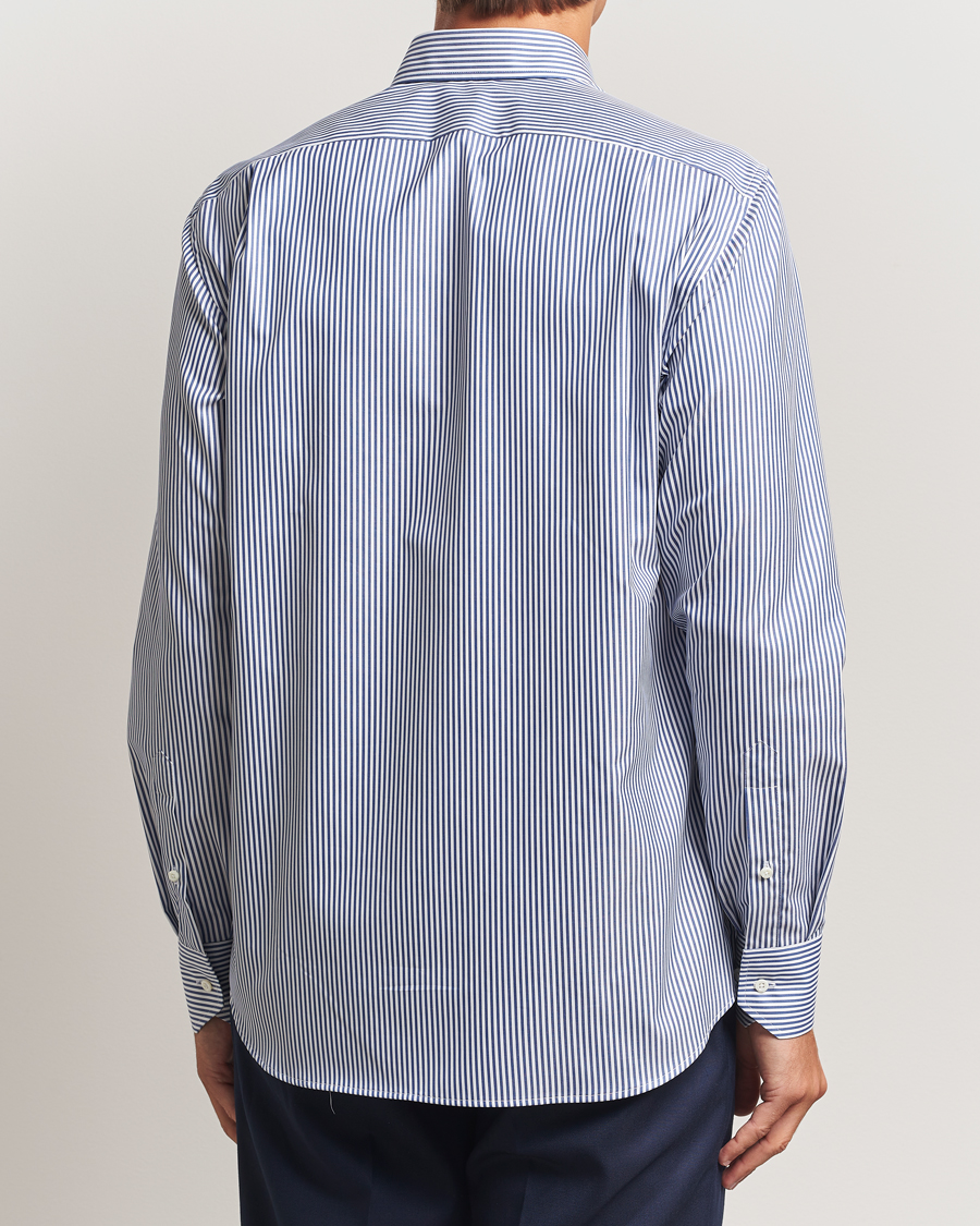 Uomini | Camicie | Stenströms | Regular Fit Striped Cut Away Shirt White/Blue