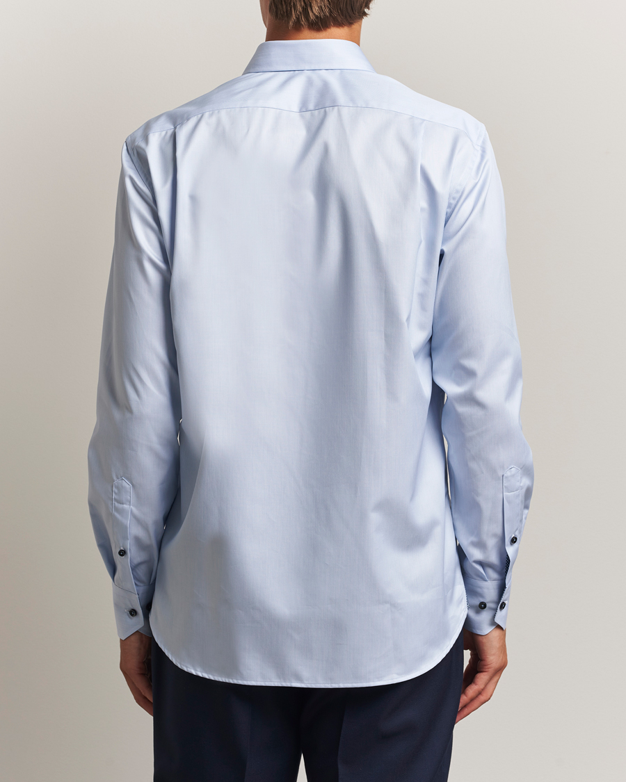 Uomini | Camicie | Stenströms | Regular Fit Contrast Cotton Shirt White/Blue