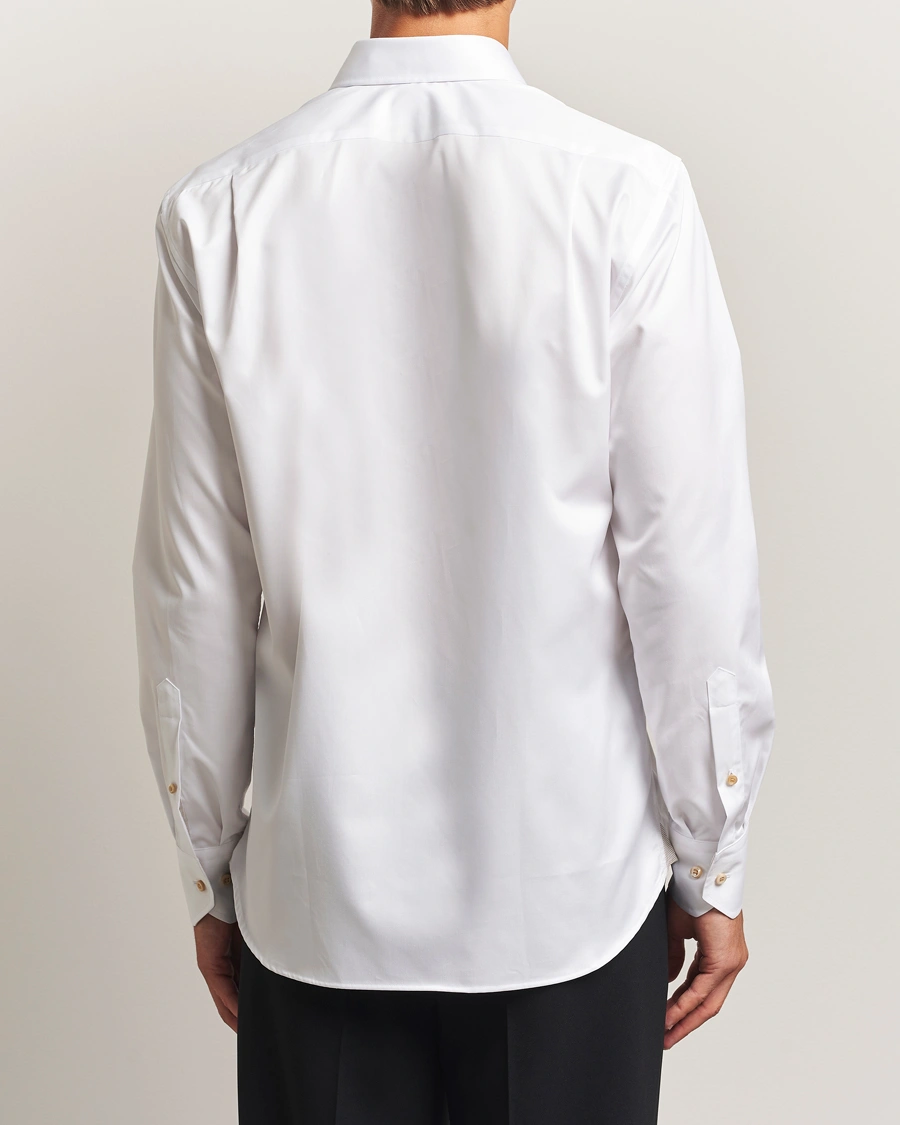 Uomini | Camicie | Stenströms | Regular Fit Contrast Cotton Shirt White