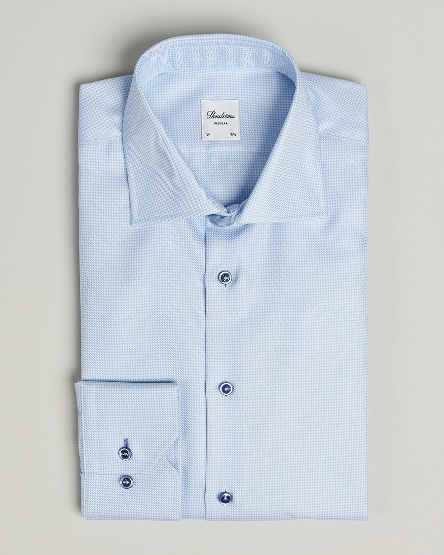 Uomini | Camicie | Stenströms | Regular Fit Contrast Shirt Light Blue
