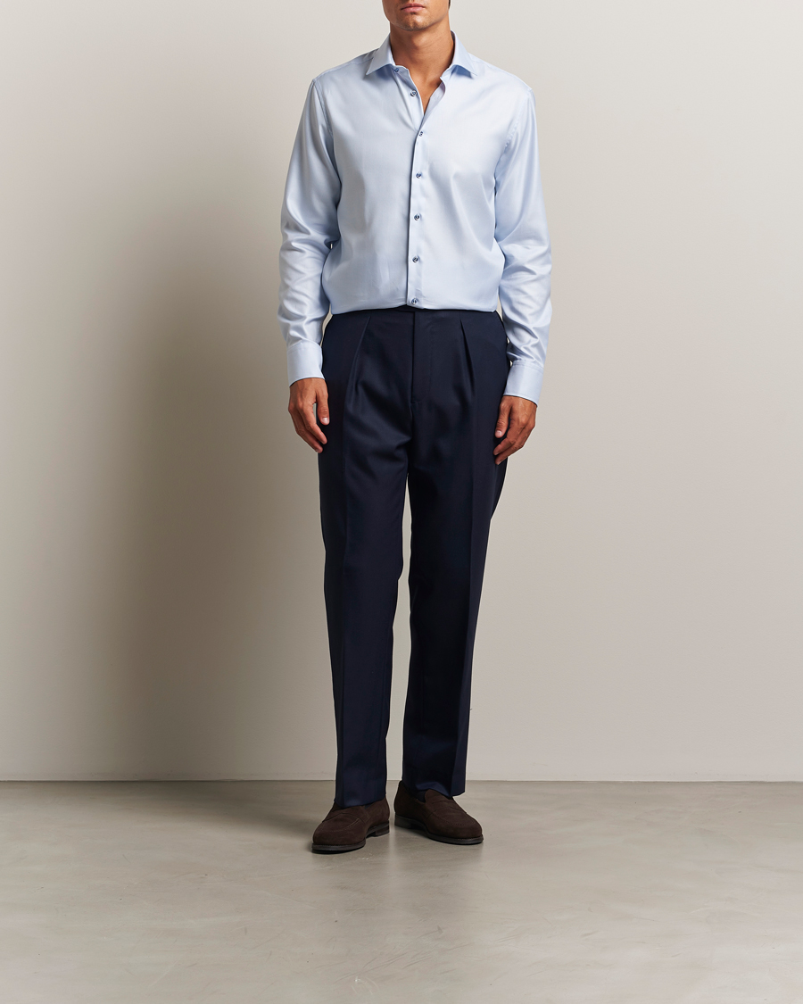 Uomini | Camicie | Stenströms | Regular Fit Contrast Shirt Light Blue