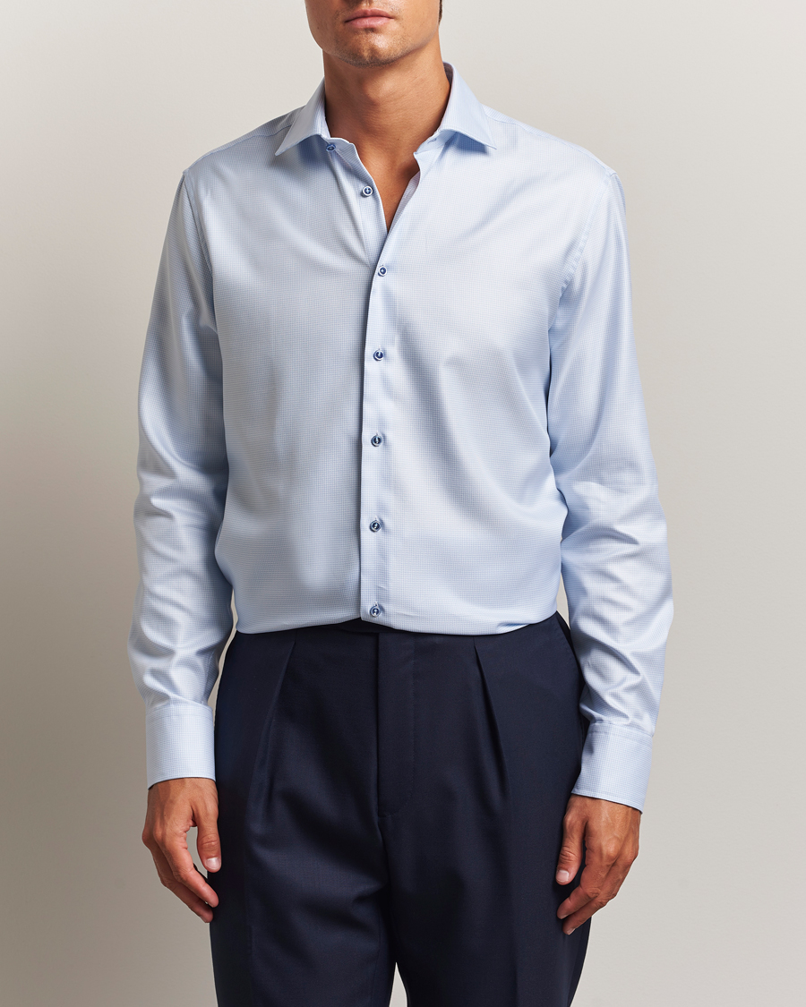 Uomini | Camicie | Stenströms | Regular Fit Contrast Shirt Light Blue