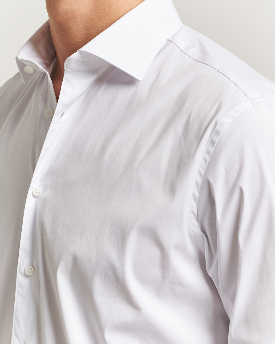 Uomini | Camicie | Stenströms | Regular Fit Cotton Stretch Shirt White