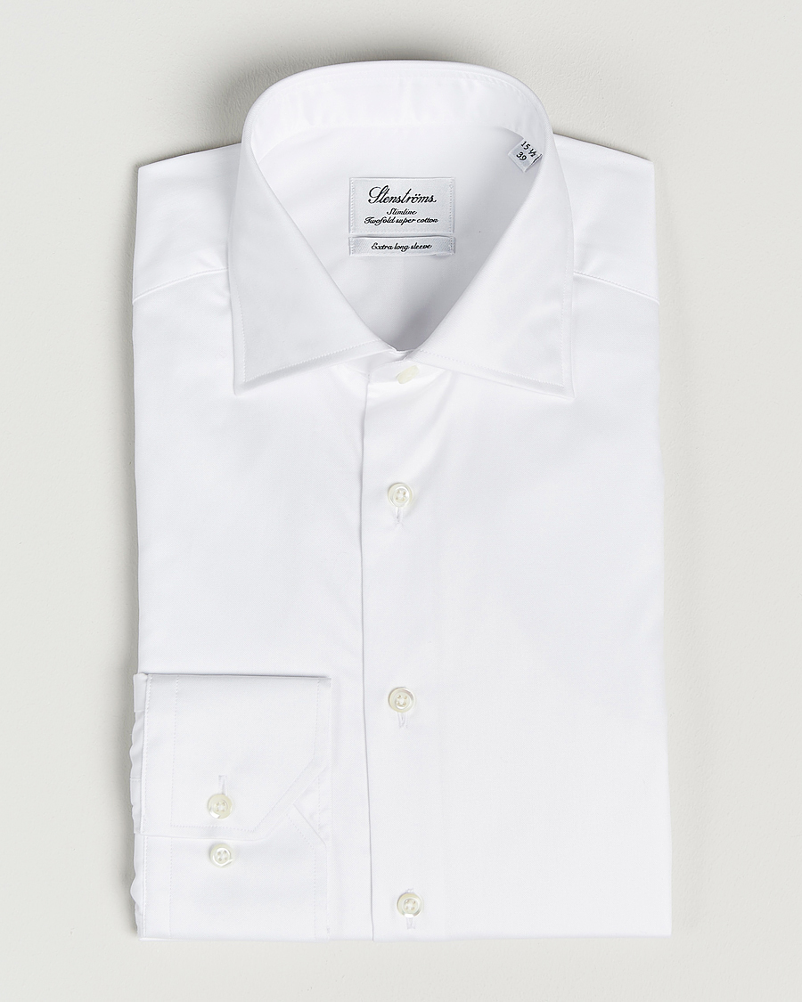 Uomini | Camicie | Stenströms | Slimline X-Long Sleeve Shirt White
