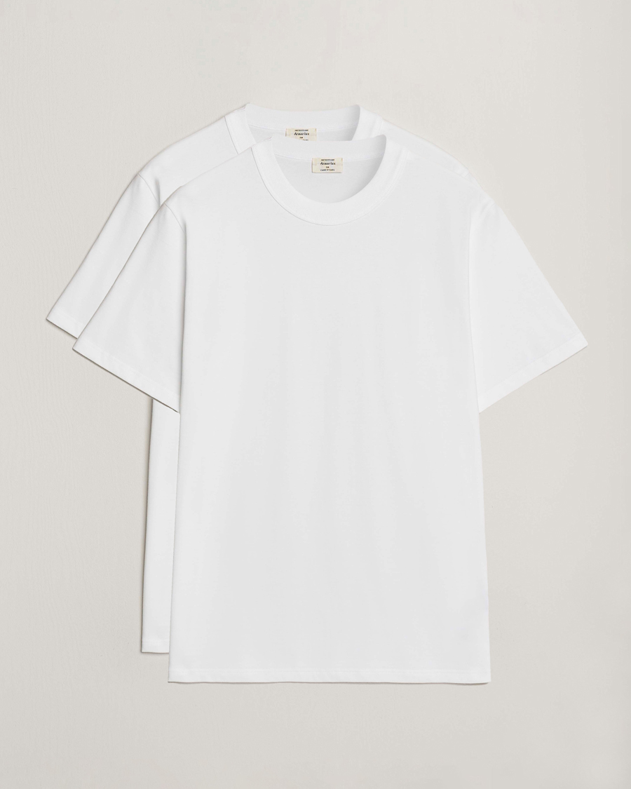Uomini | T-shirt | Armor Lux for Care of Carl | Armor-lux 2-Pack Heritage Callac T-Shirt White/White