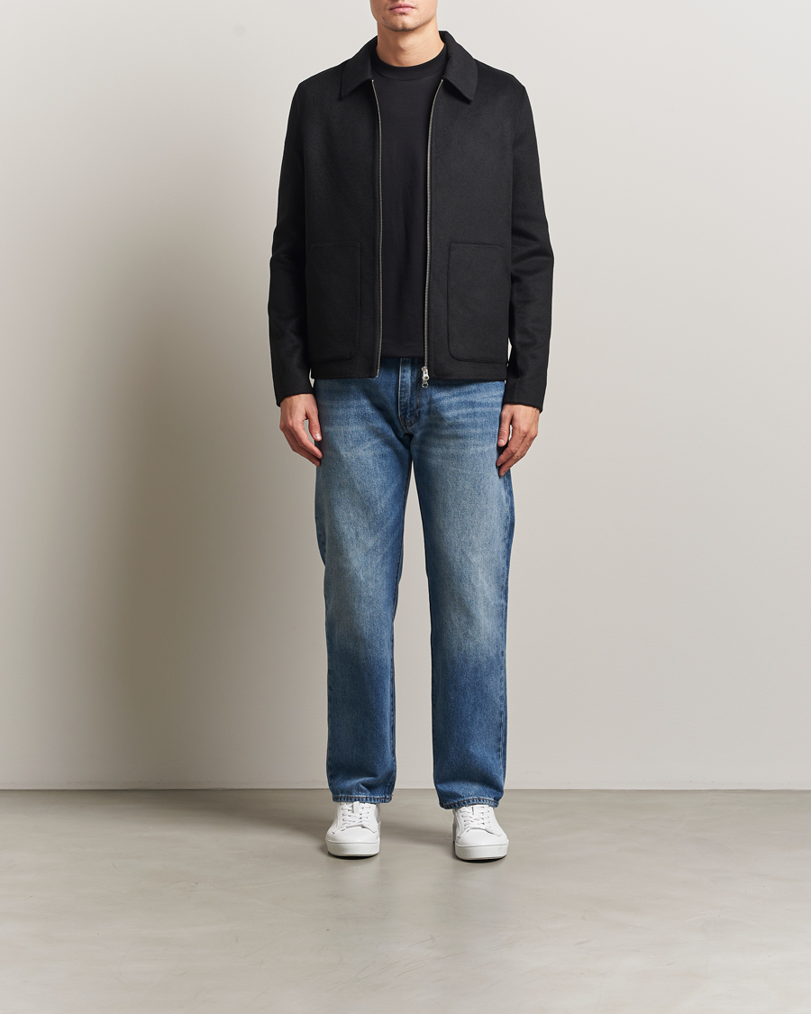 Uomini | Giacche | Samsøe Samsøe | Sapaulo Wool Full Zip Shirt Jacket Black