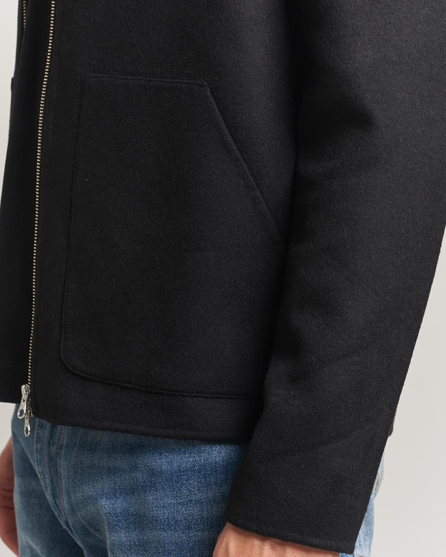 Uomini | Giacche | Samsøe Samsøe | Sapaulo Wool Full Zip Shirt Jacket Black