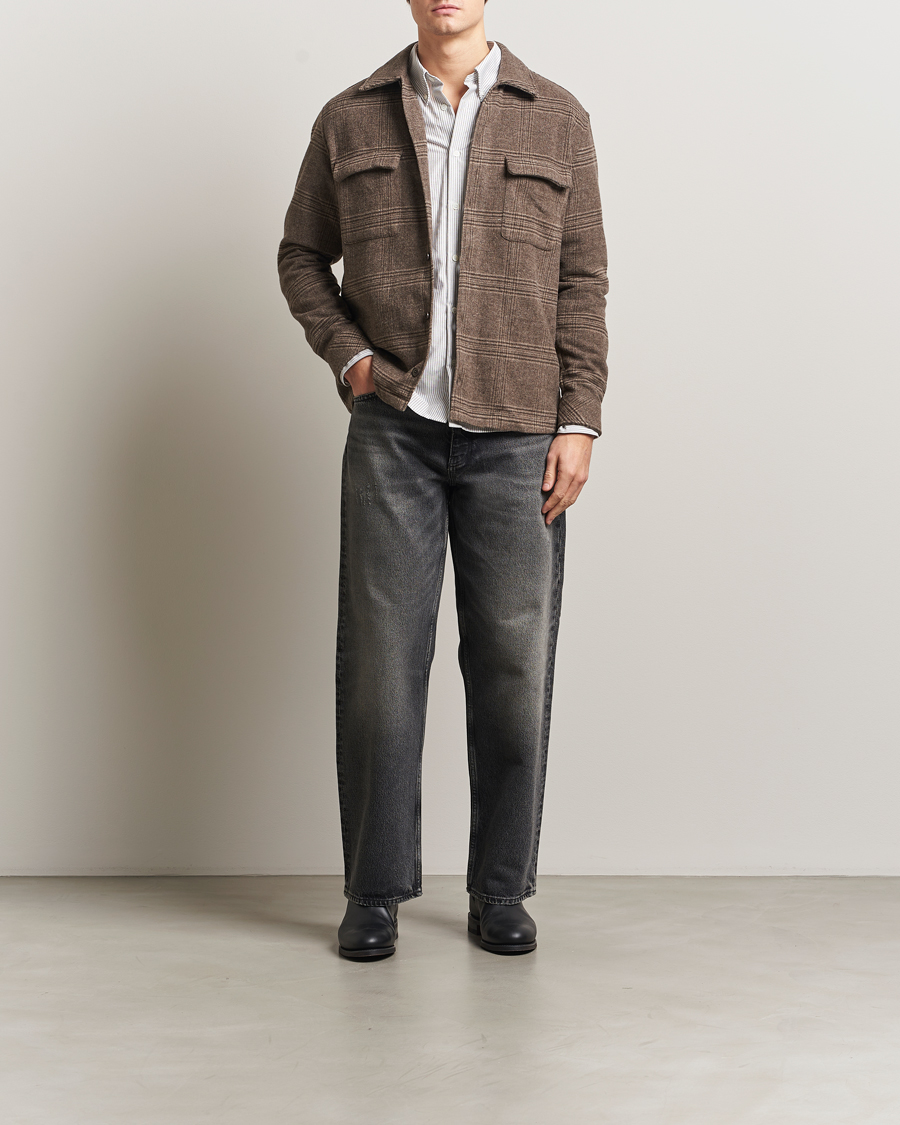 Uomini | Camicie | Samsøe Samsøe | Castor Checked Overshirt Black Coffee