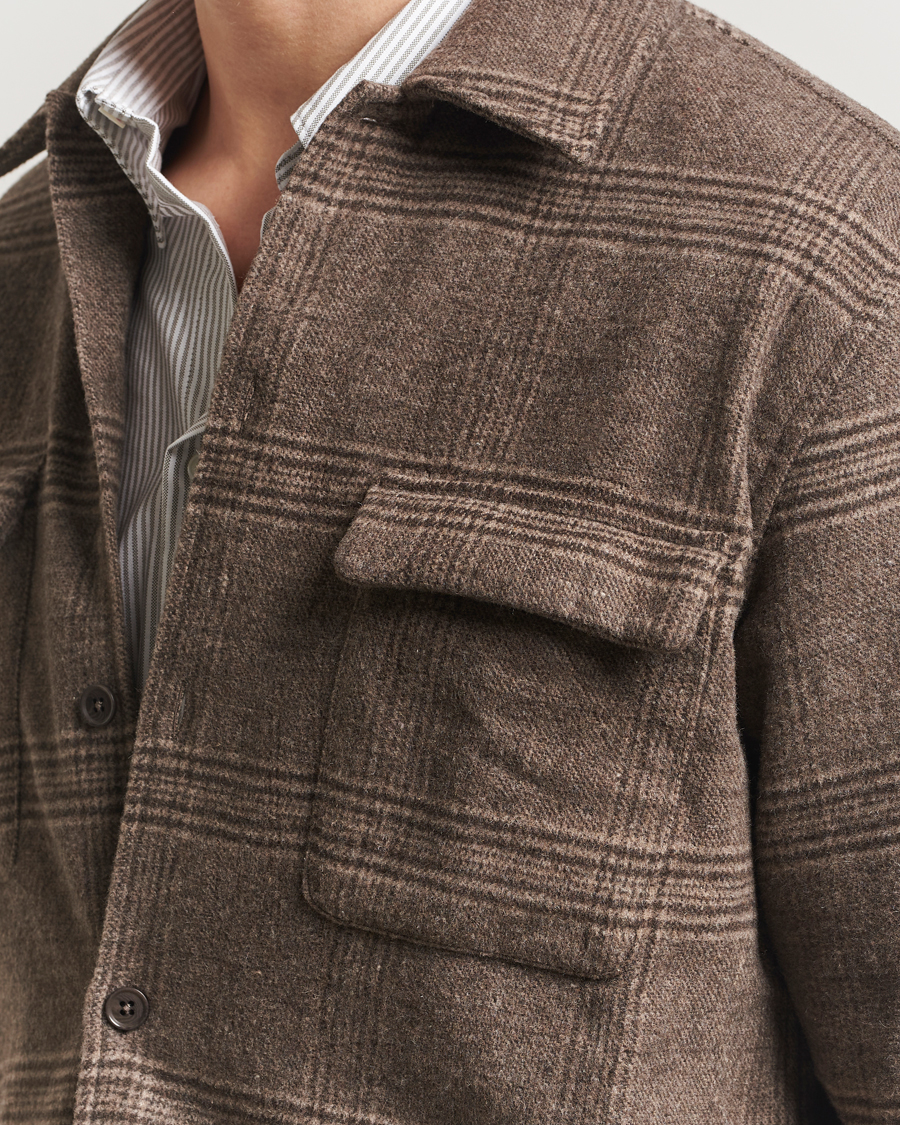 Uomini | Camicie | Samsøe Samsøe | Castor Checked Overshirt Black Coffee