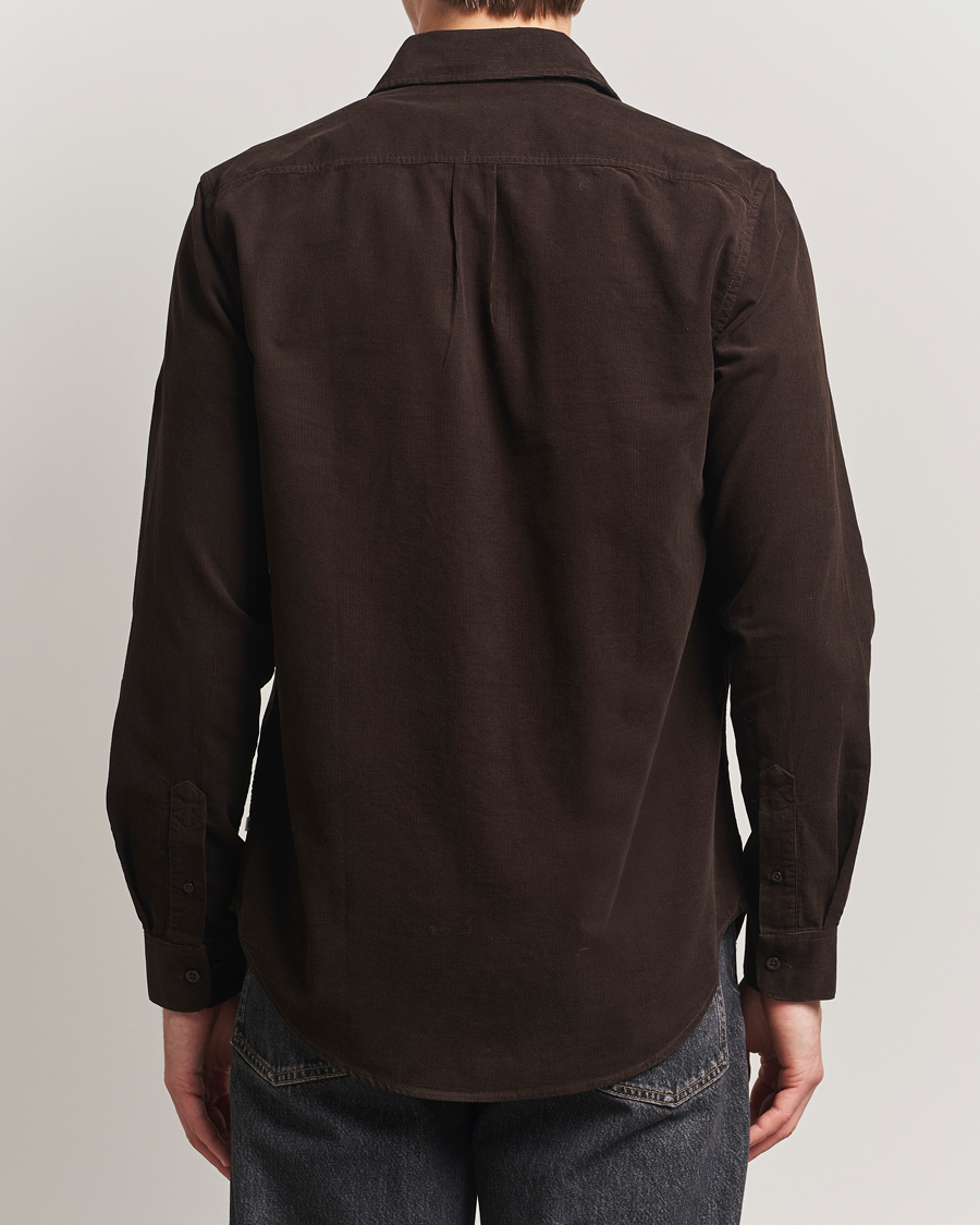 Uomini | Camicie | Samsøe Samsøe | Liam Baby Cord Shirt Black Coffee