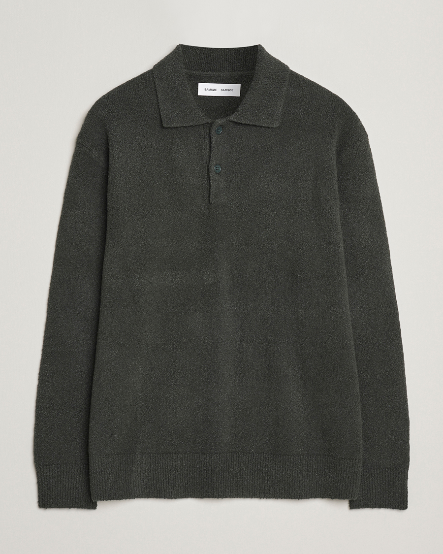 Uomini | Maglieria | Samsøe Samsøe | Nino Knitted Polo Dark Evergreen