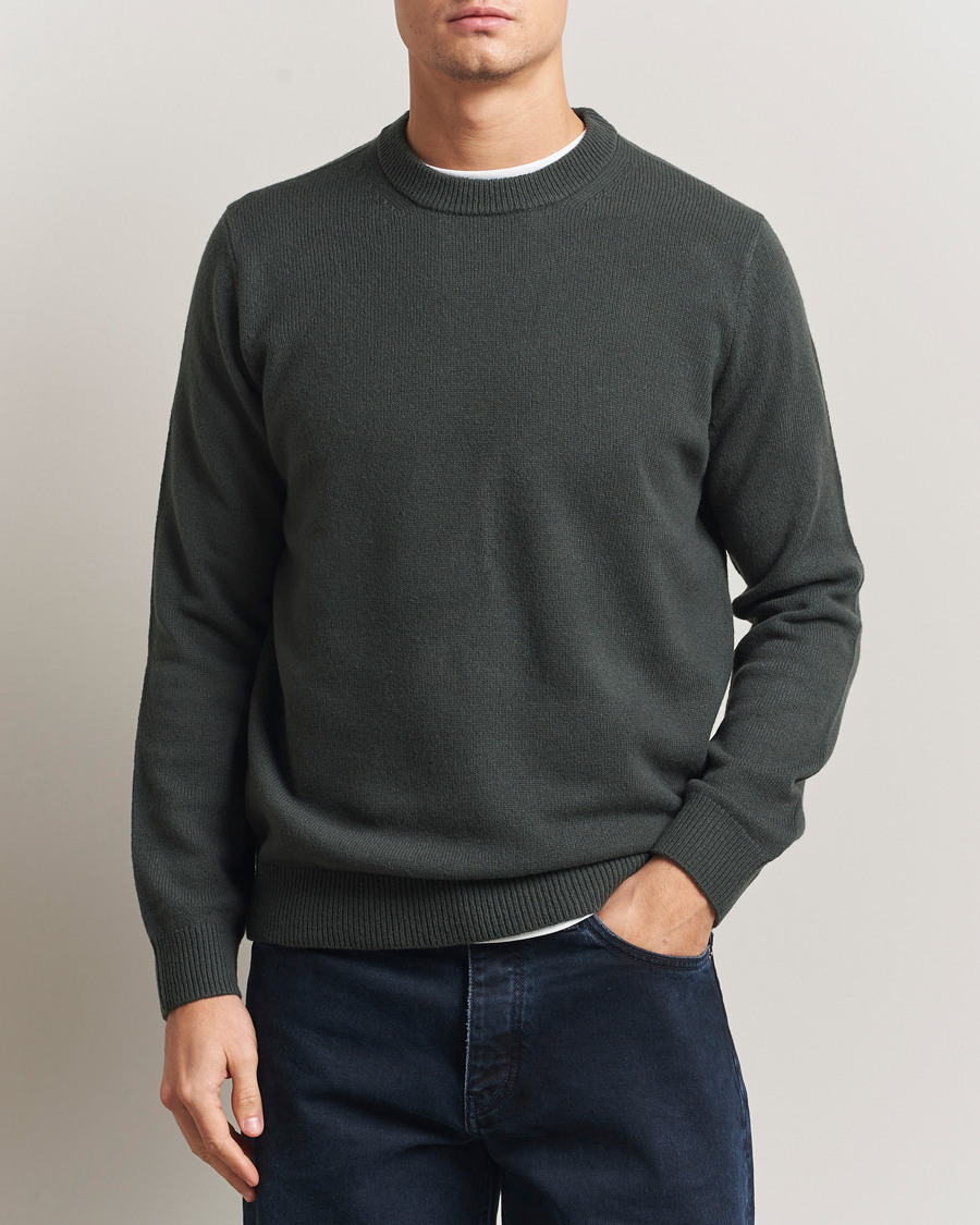 Uomini | Maglieria | Samsøe Samsøe | Isak Knitted Crew Neck Dark Evergreen