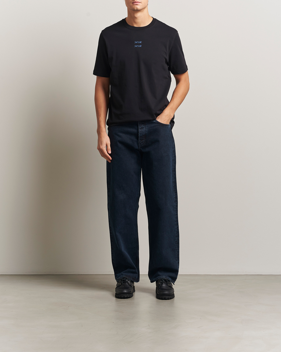 Uomini | T-shirt | Samsøe Samsøe | Cards Printed Crew Neck T-Shirt Black