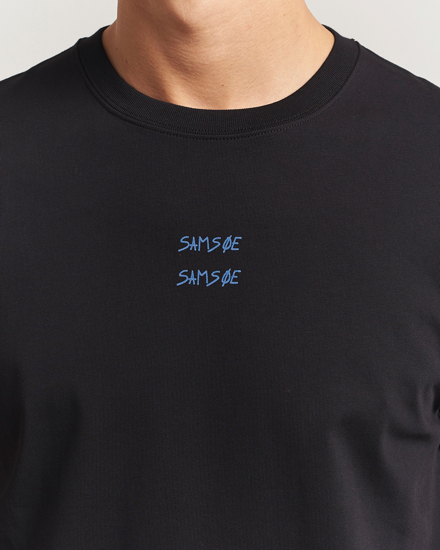 Uomini | T-shirt | Samsøe Samsøe | Cards Printed Crew Neck T-Shirt Black