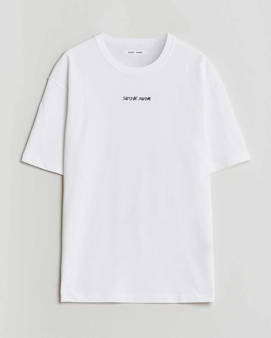 Uomini | T-shirt | Samsøe Samsøe | Dinner Printed Crew Neck T-Shirt White