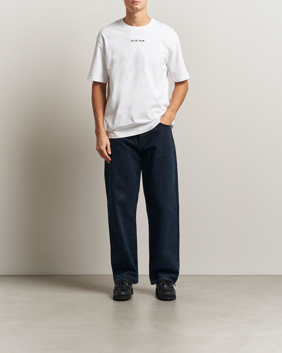 Uomini | T-shirt | Samsøe Samsøe | Dinner Printed Crew Neck T-Shirt White