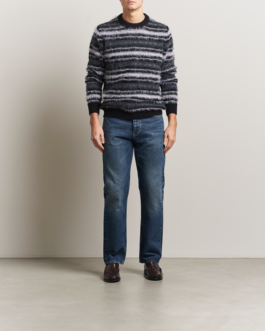 Uomini | Maglieria | Samsøe Samsøe | Finnley Striped Knitted Sweater Black Multi