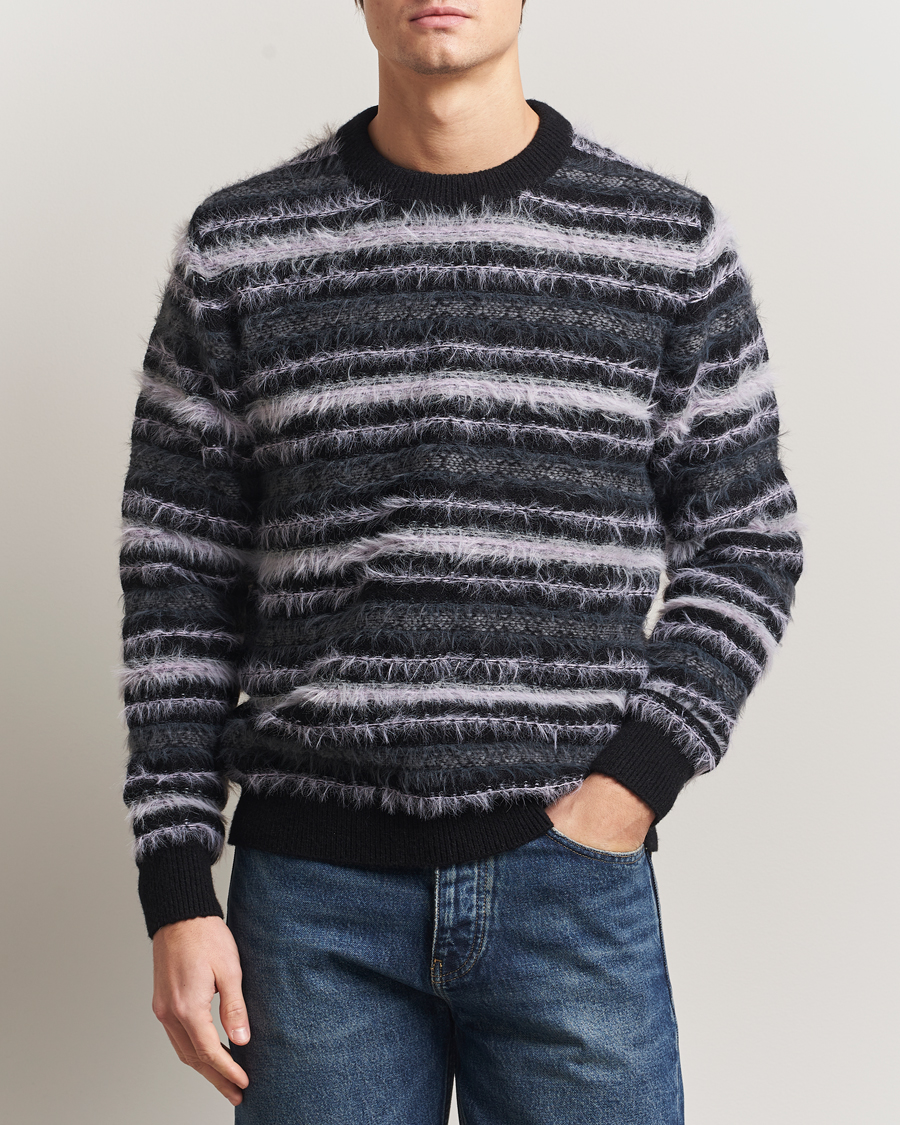 Uomini | Maglieria | Samsøe Samsøe | Finnley Striped Knitted Sweater Black Multi