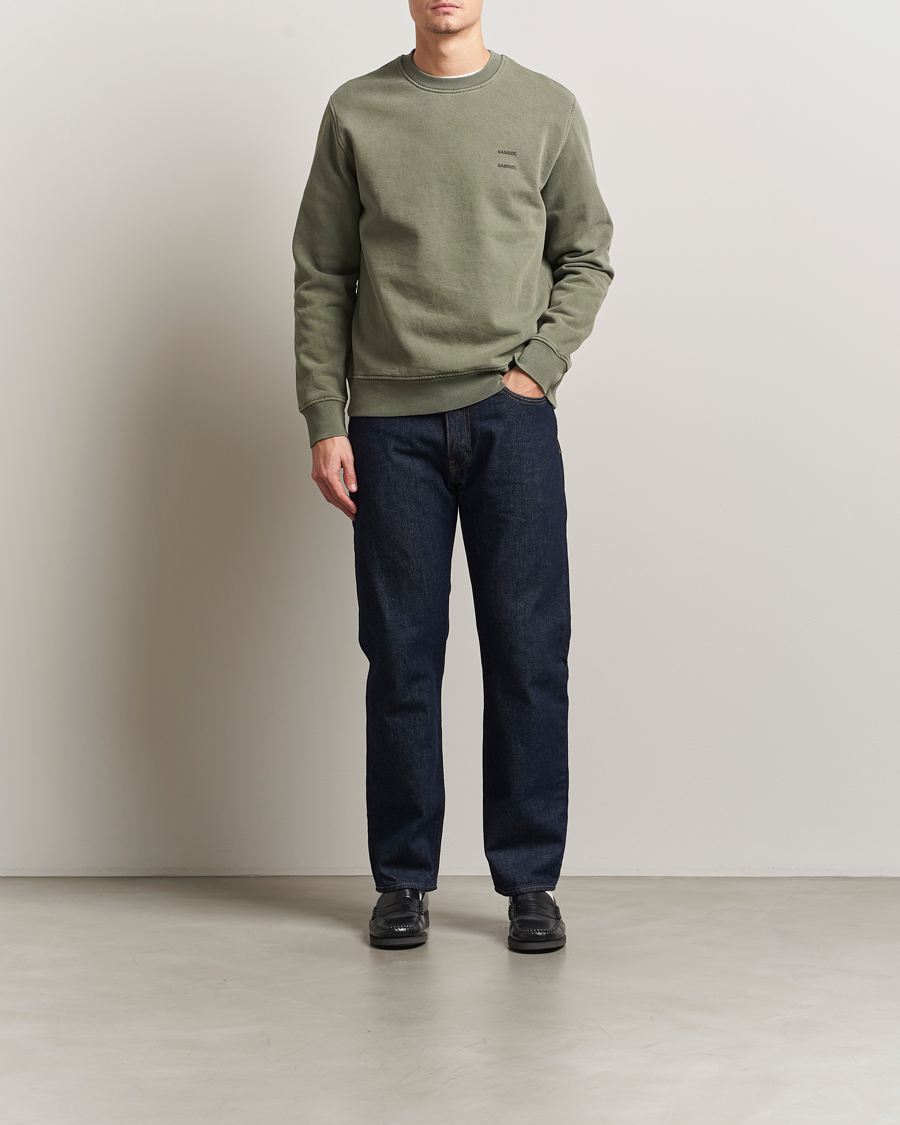 Uomini | Maglieria | Samsøe Samsøe | Joel Organic Cotton Washed Sweatshirt Castor Grey