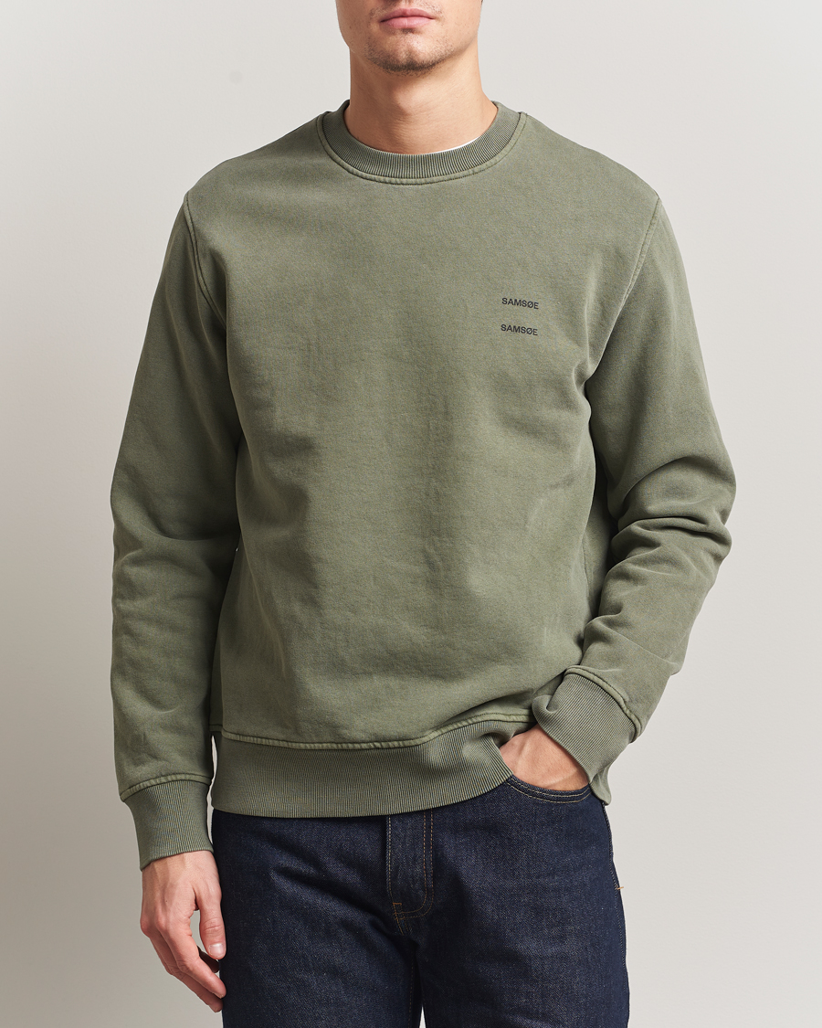 Uomini | Maglieria | Samsøe Samsøe | Joel Organic Cotton Washed Sweatshirt Castor Grey