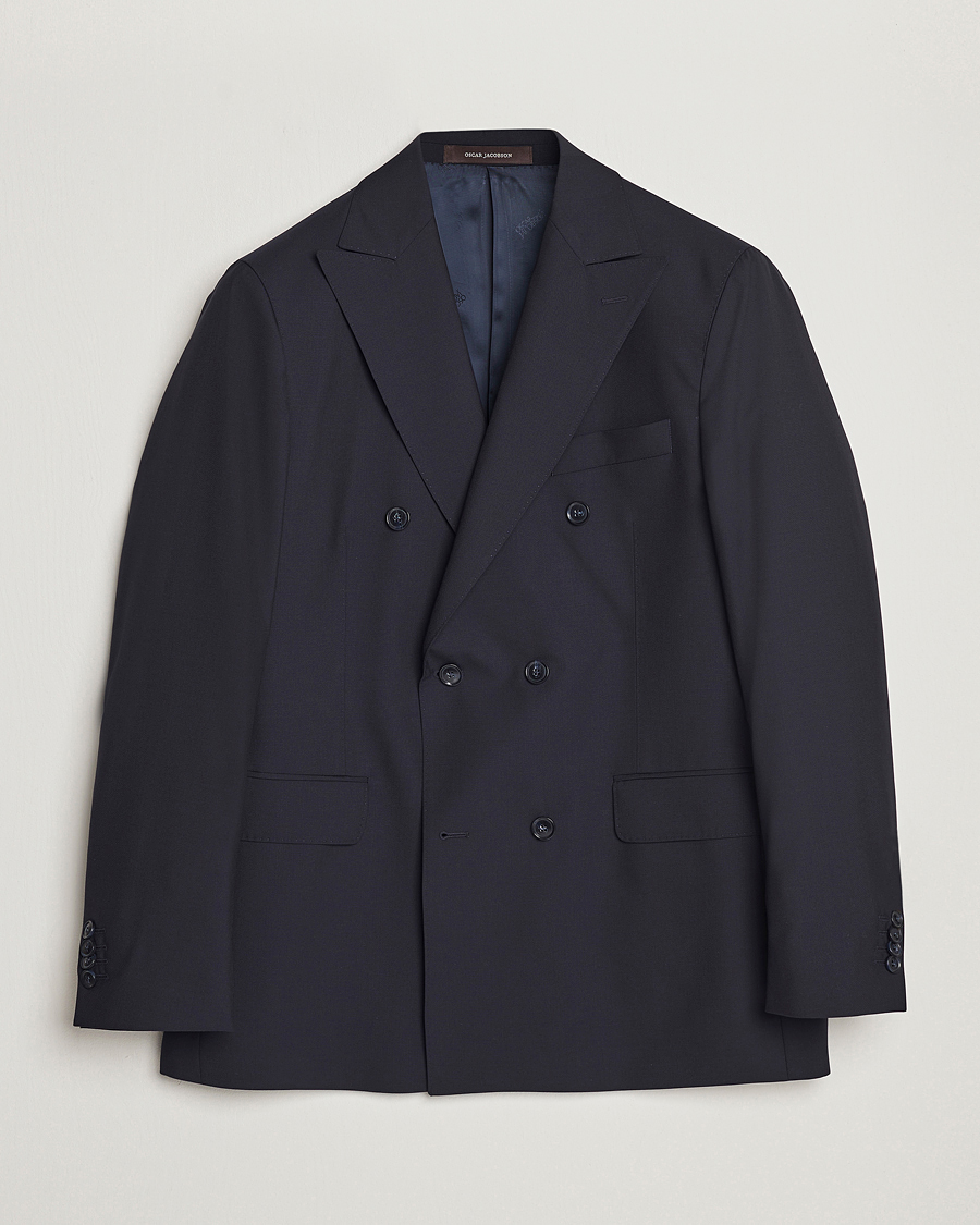 Uomini | Blazers | Oscar Jacobson | Farris Wool Blazer Navy