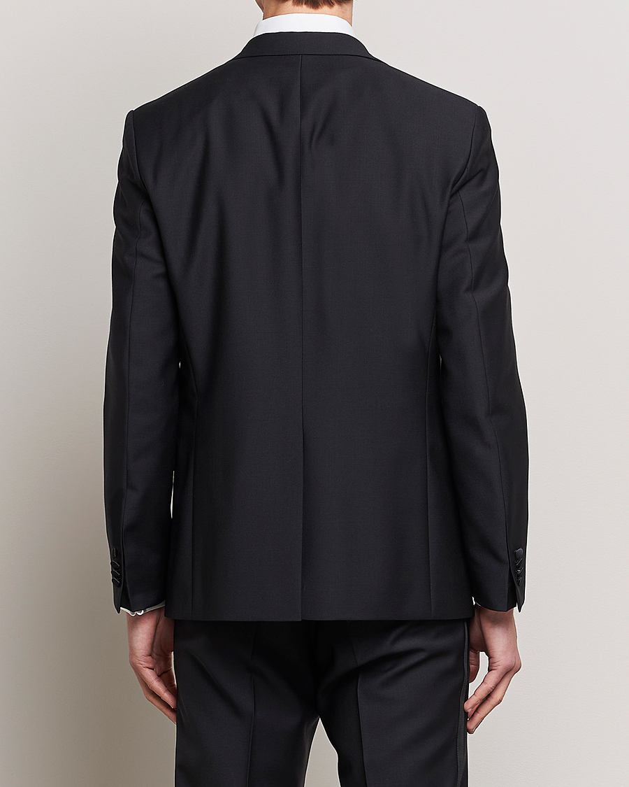 Uomini | Blazers | Oscar Jacobson | Frampton Wool Tuxedo Blazer Black