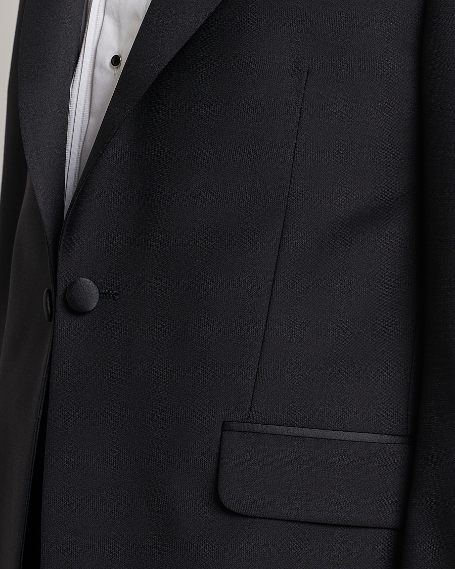 Uomini | Blazers | Oscar Jacobson | Frampton Wool Tuxedo Blazer Black