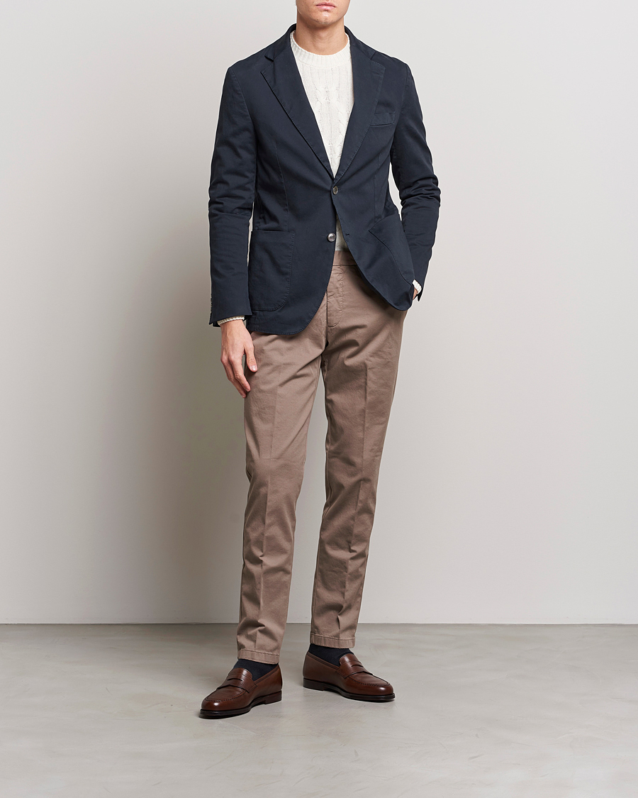 Uomini | Pantaloni | Oscar Jacobson | Danwick Cotton Trousers Light Brown