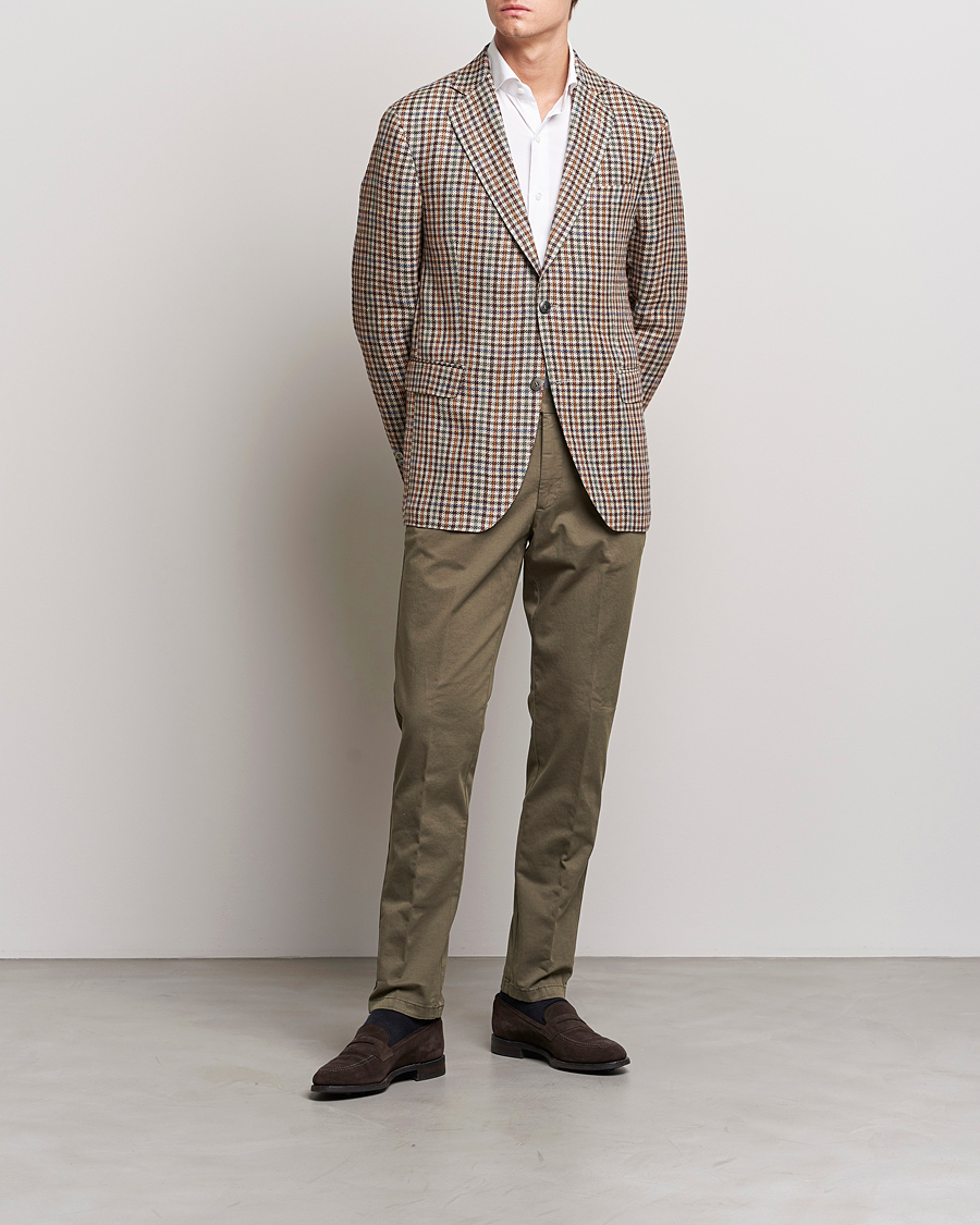 Uomini | Pantaloni | Oscar Jacobson | Danwick Cotton Trousers Olive
