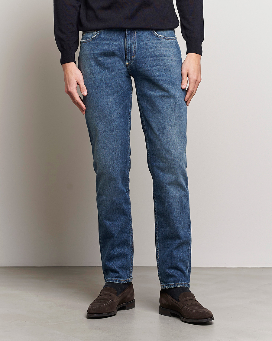 Uomini | Pantaloni | Oscar Jacobson | Albert Cotton Stretch Jeans Vintage Wash