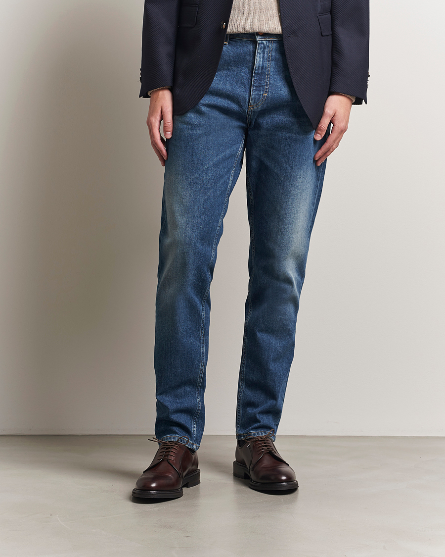 Uomini | Pantaloni | Oscar Jacobson | Karl Cotton Stretch Jeans Vintage Wash