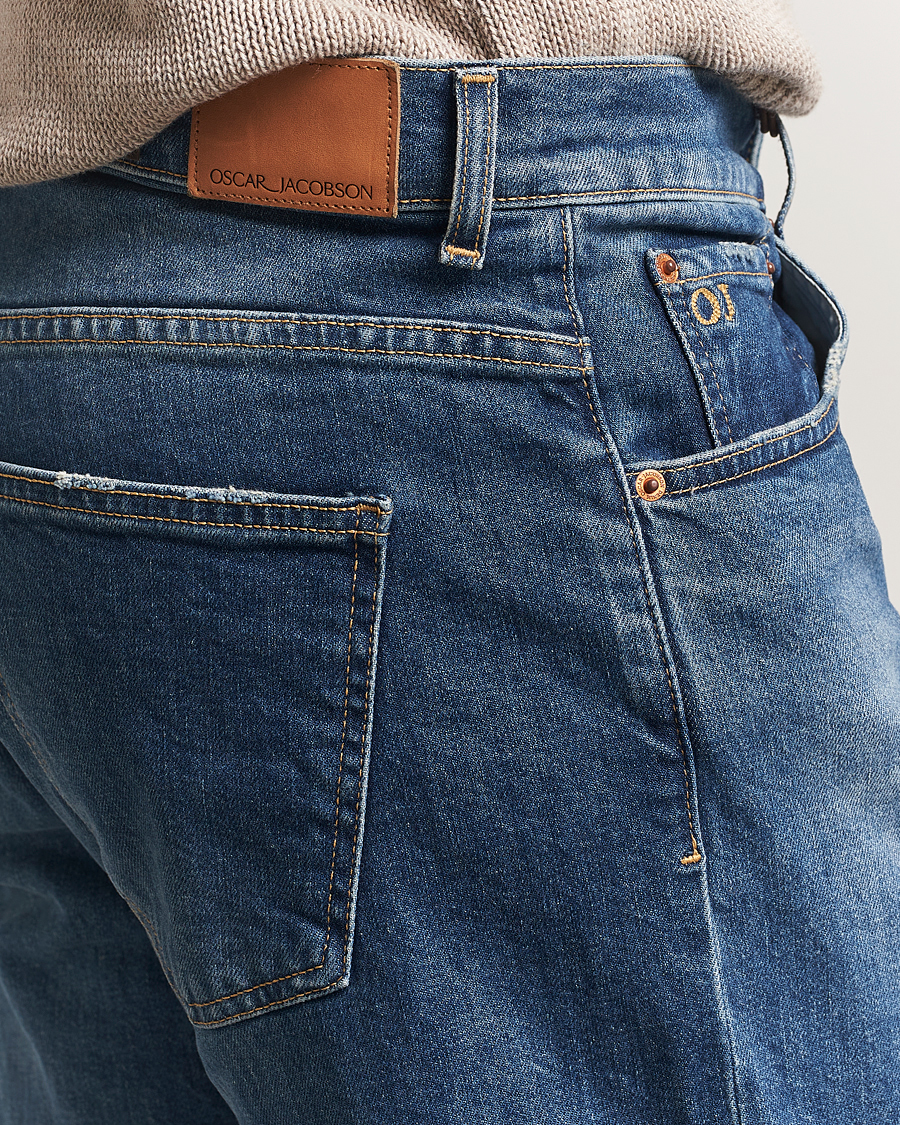 Uomini | Pantaloni | Oscar Jacobson | Karl Cotton Stretch Jeans Vintage Wash
