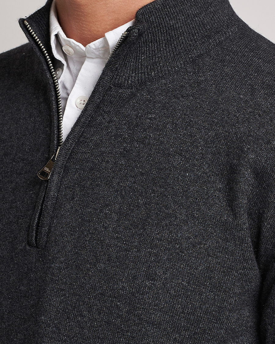 Uomini | Maglieria | Oscar Jacobson | Patton Wool Half-Zip Grey