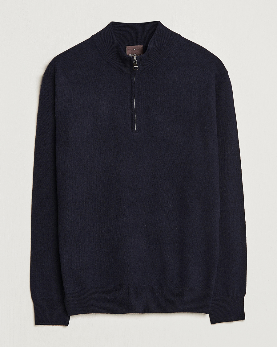 Uomini | Maglieria | Oscar Jacobson | Patton Wool Half-Zip Navy