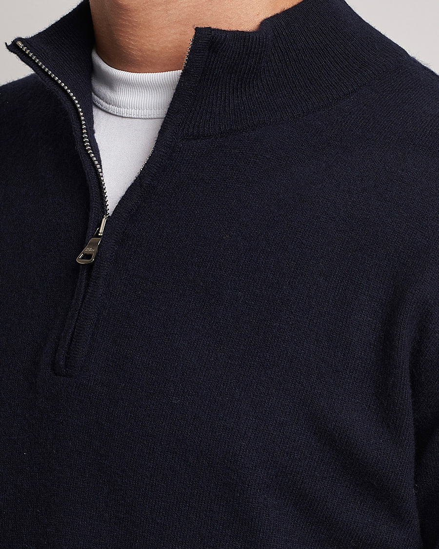 Uomini | Maglieria | Oscar Jacobson | Patton Wool Half-Zip Navy