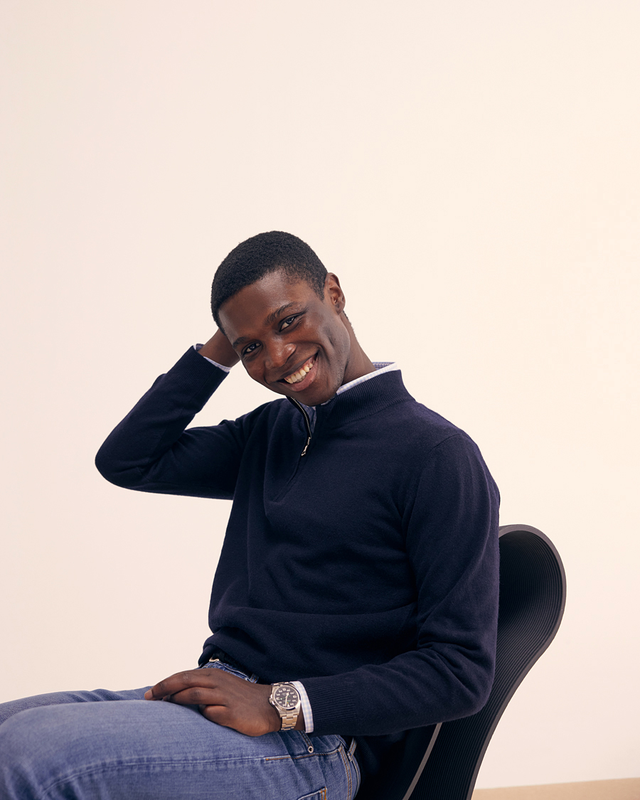 Uomini | Maglieria | Oscar Jacobson | Patton Wool Half-Zip Navy