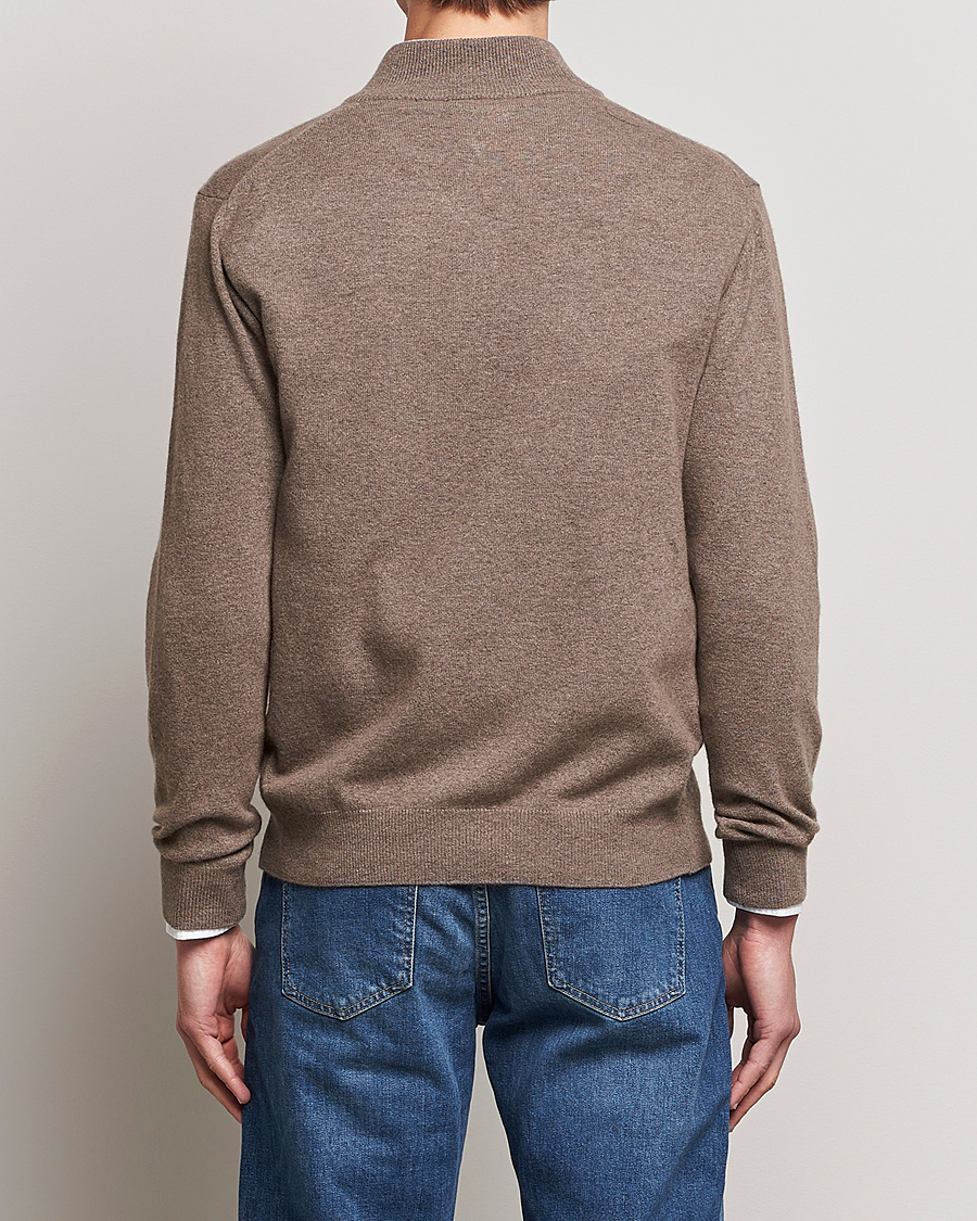 Uomini | Maglieria | Oscar Jacobson | Patton Wool Half-Zip Beige