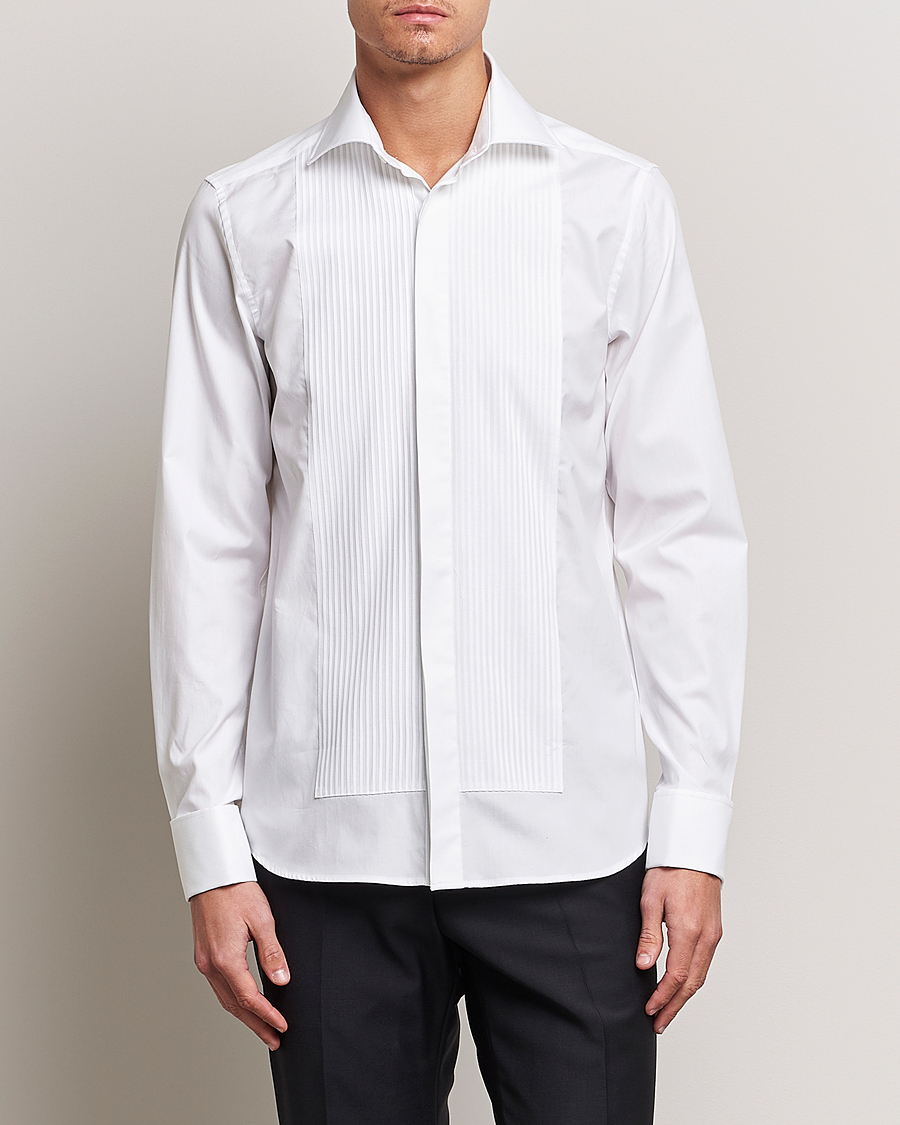 Uomini | Camicie | Oscar Jacobson | Slim Fit Cut Away Tuxedo Double Cuff White