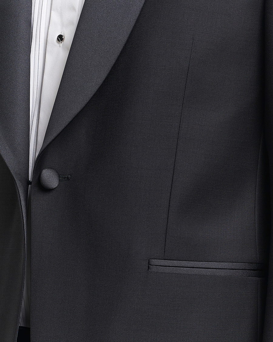 Uomini | Blazers | Oscar Jacobson | Figaro Wool Tuxedo Blazer Black