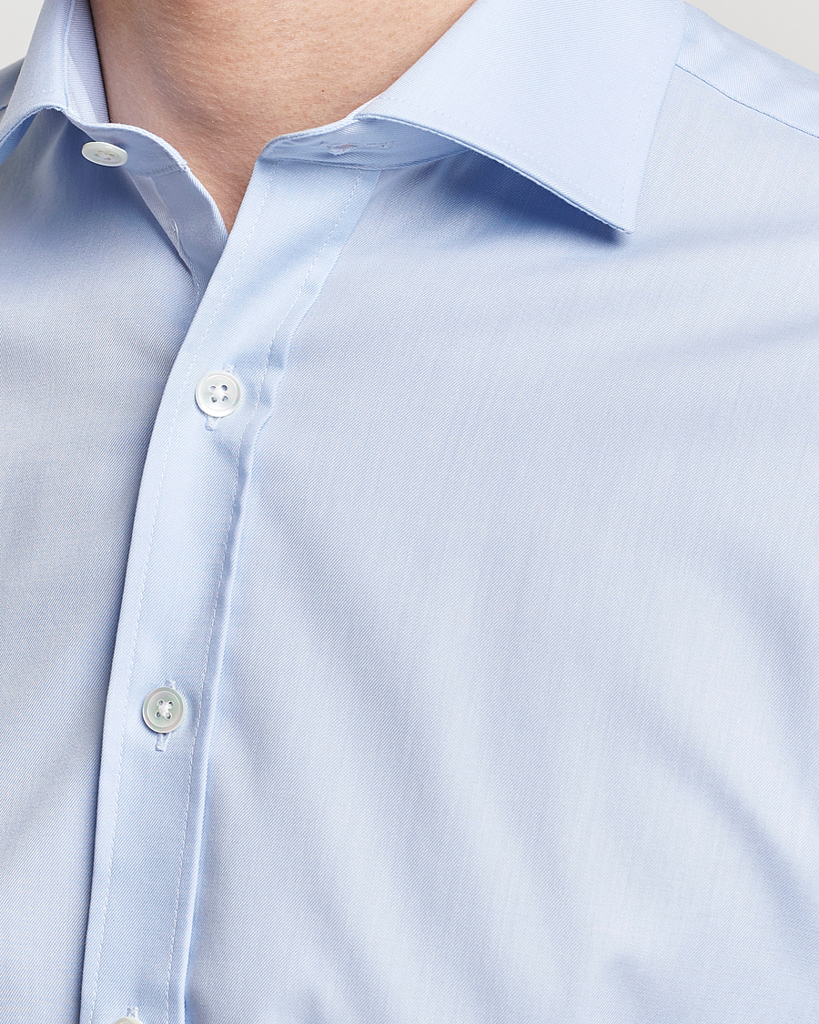 Uomini | Camicie | Oscar Jacobson | Slim Fit Cut Away Non Iron Twill Light Blue