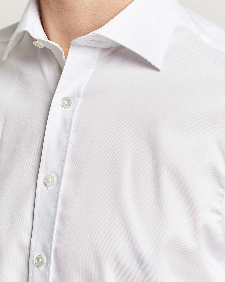 Uomini | Camicie | Oscar Jacobson | Slim Fit Cut Away Non Iron Twill White