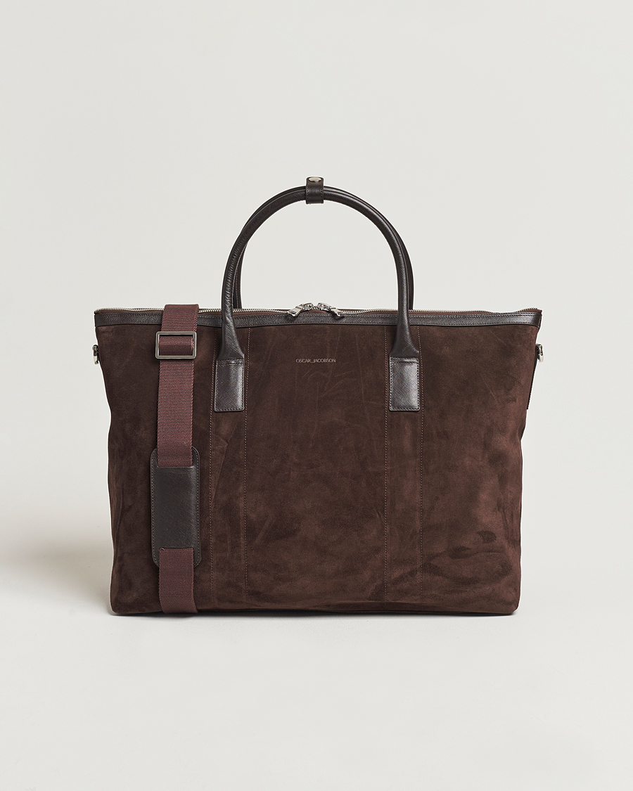 Uomini | Borse | Oscar Jacobson | Weekend Bag Soft Leather Chocolate Brown