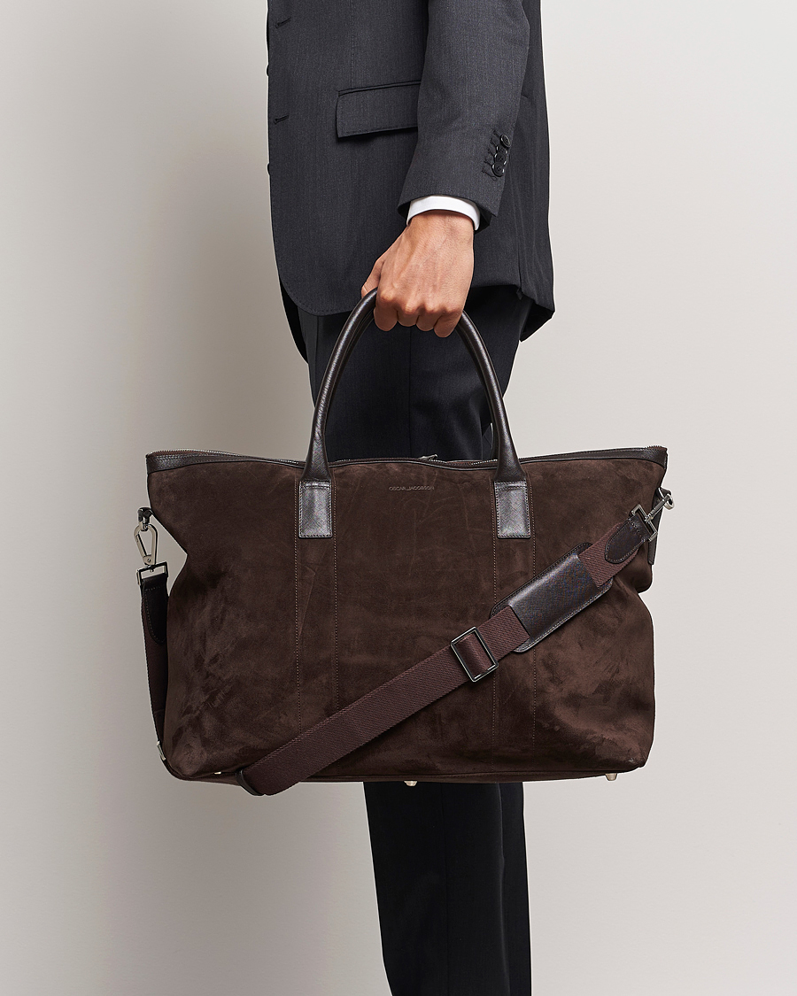 Uomini | Borse | Oscar Jacobson | Weekend Bag Soft Leather Chocolate Brown