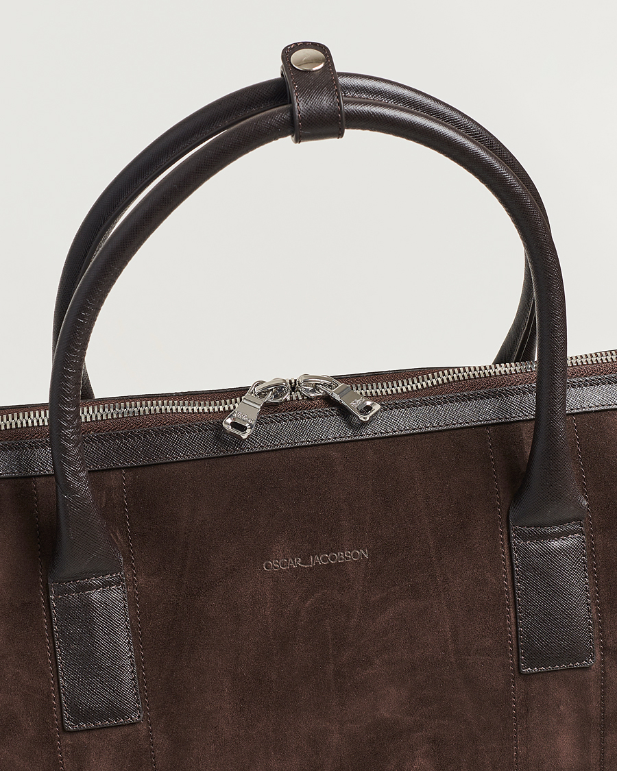 Uomini | Borse | Oscar Jacobson | Weekend Bag Soft Leather Chocolate Brown